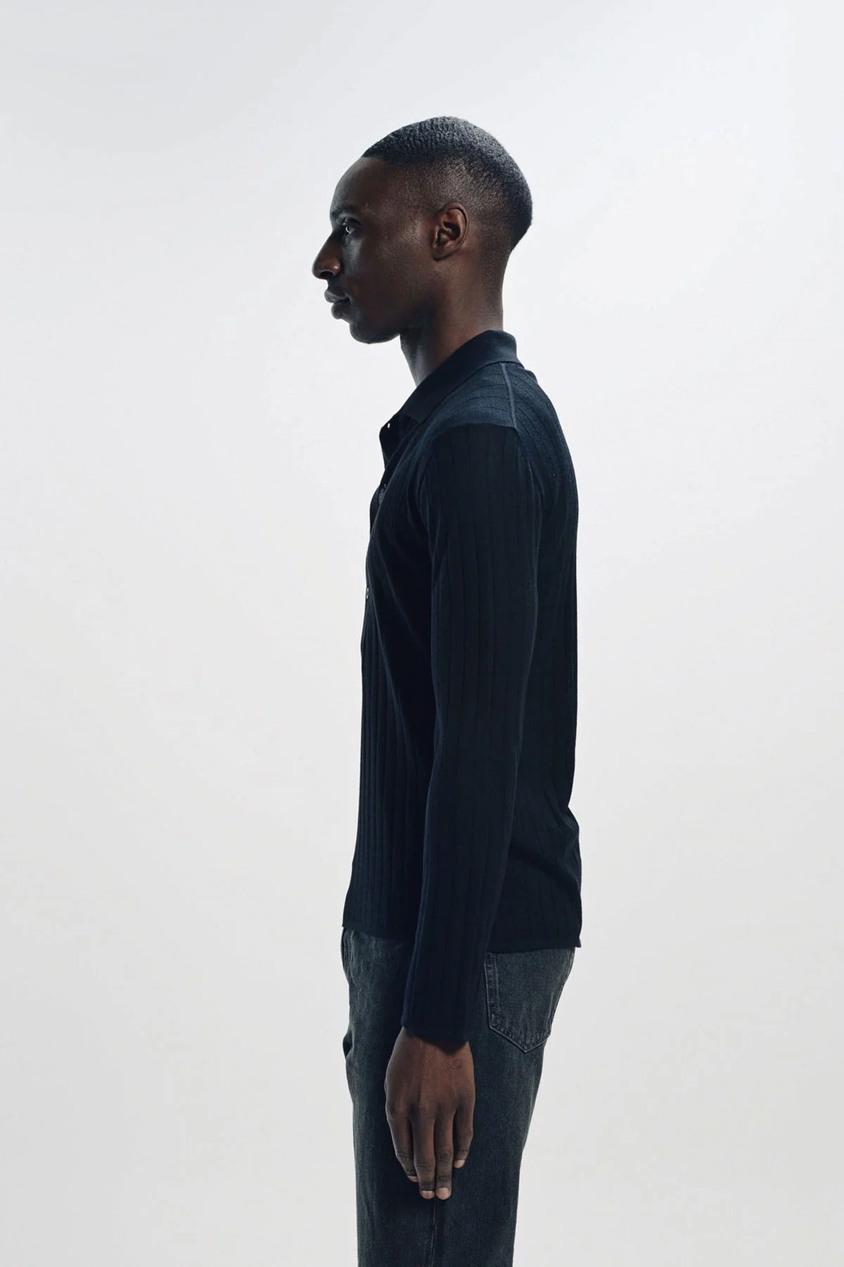 SAINT LAURENT | LONG SLEEVE POLO IN WOOL - Image 3
