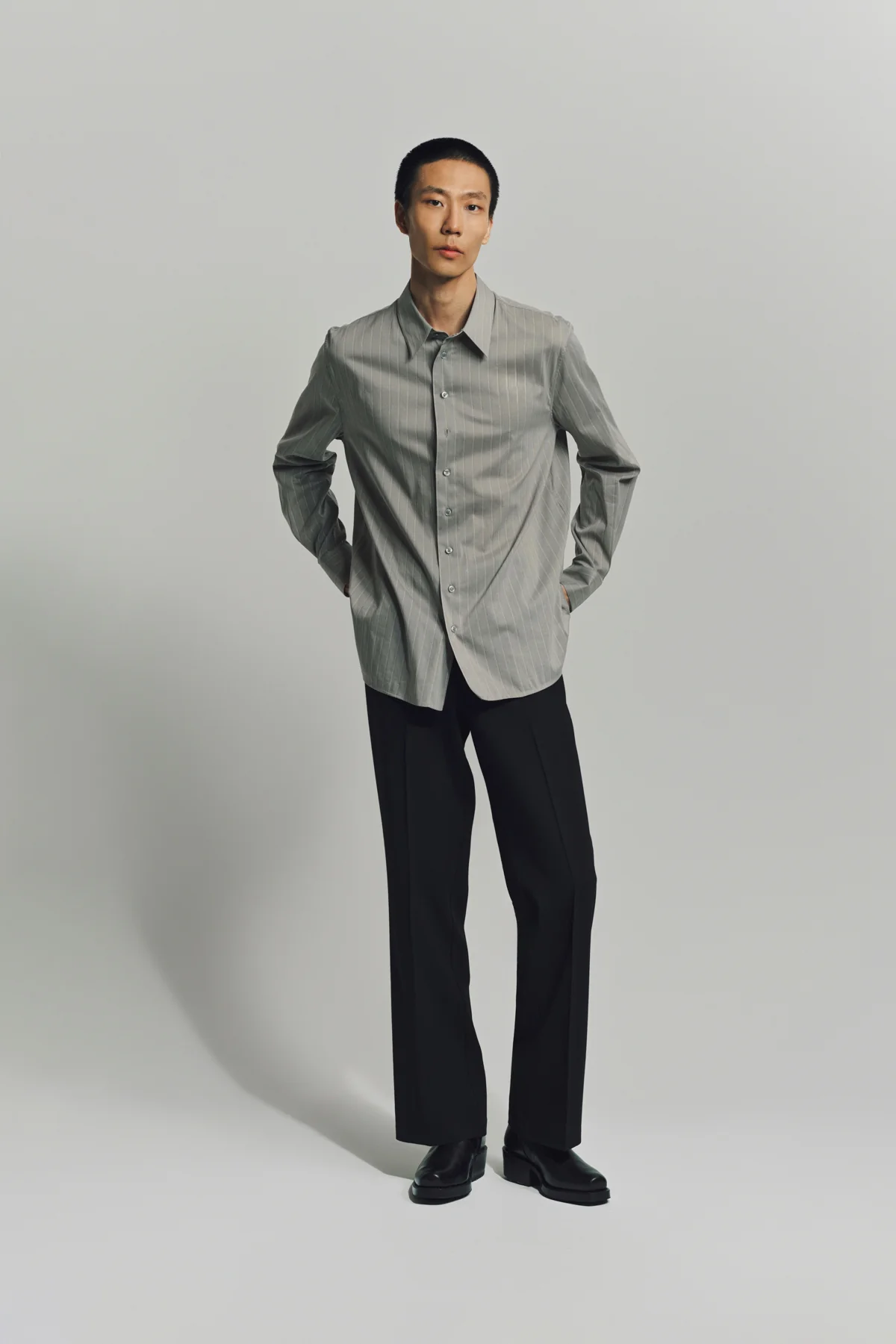 SAINT LAURENT | SHIRT IN STRIPED COTTON AND SILK VOILE