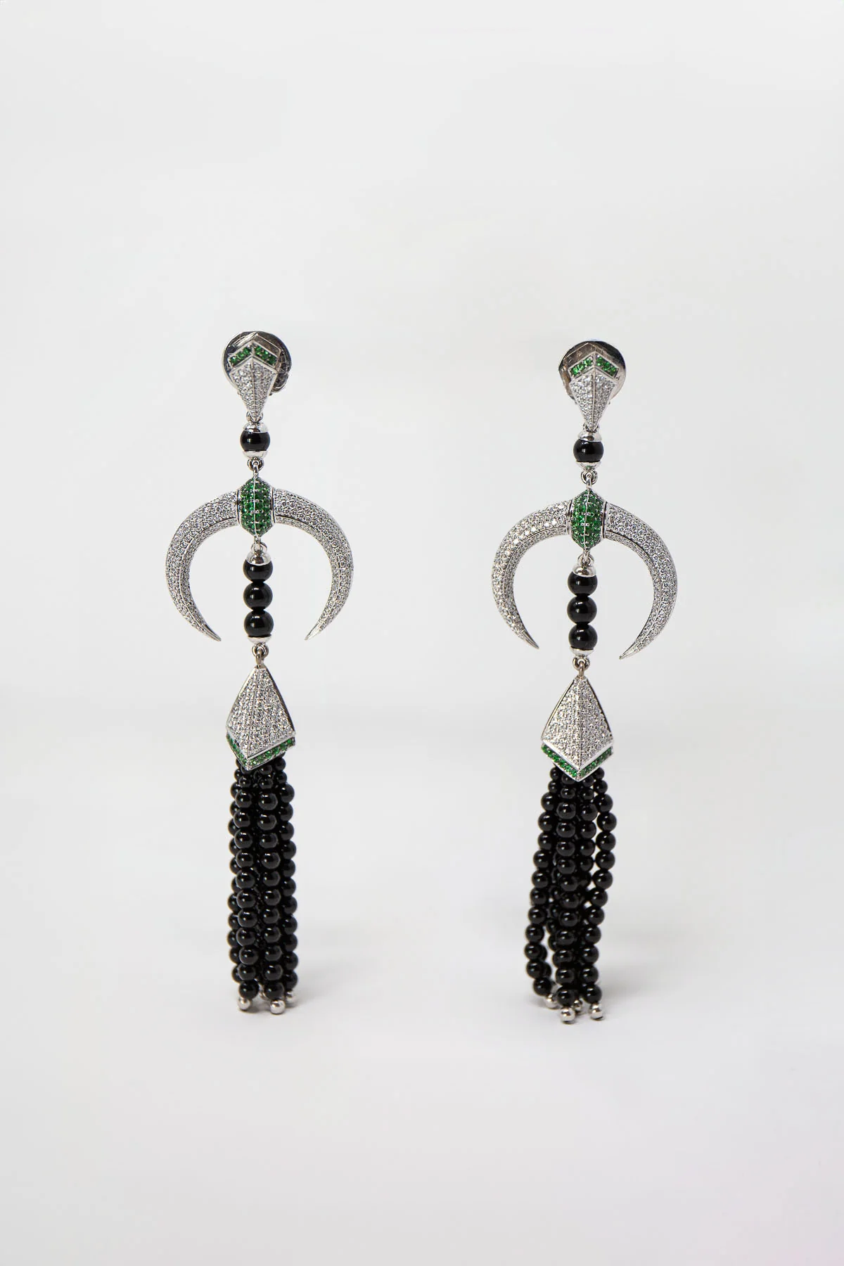 SHAUN LEANE | DIAMOND CRESCENT BEAD DROP EARRINGS
