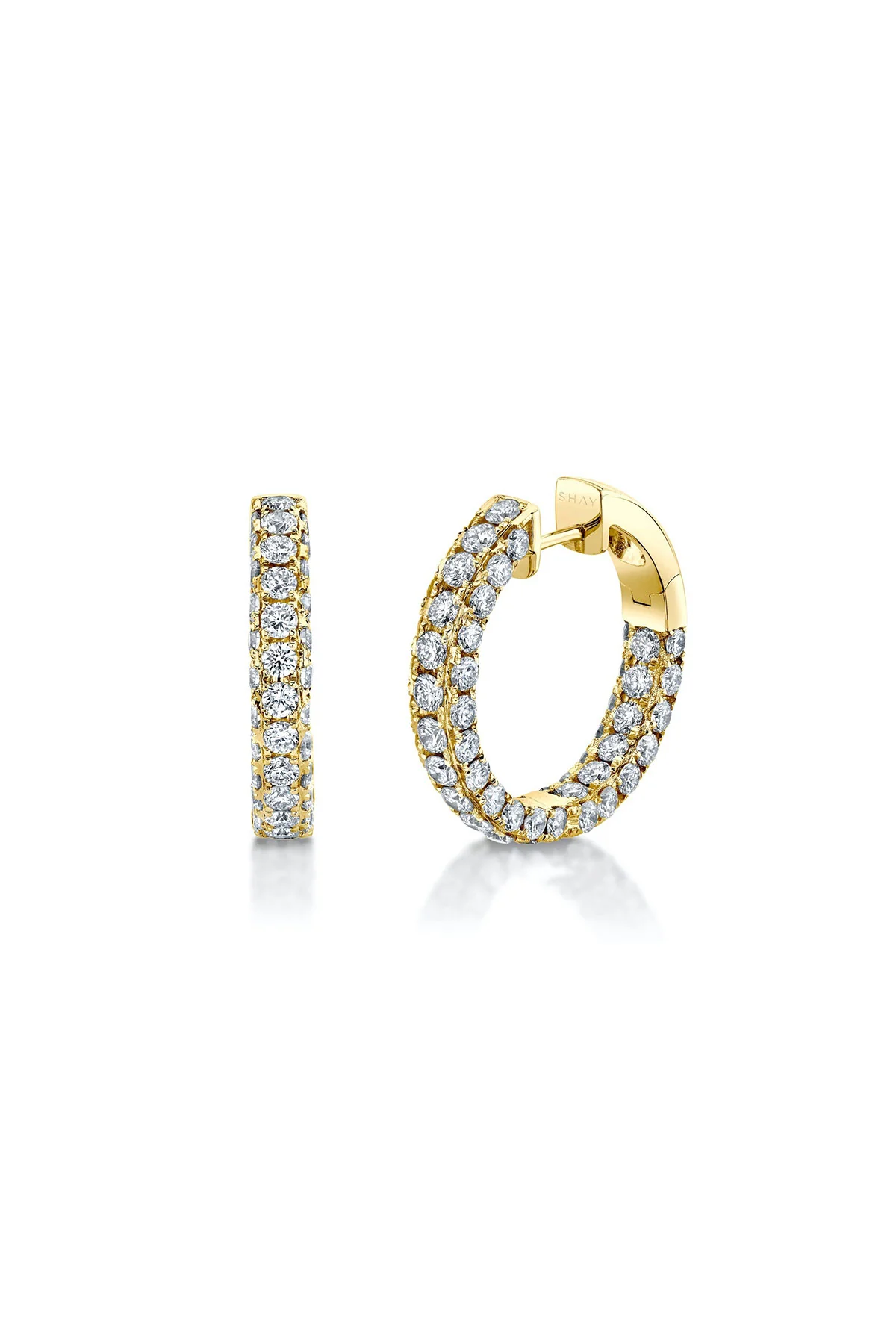 Shay | 3 Sided Diamond Hoop Earrings