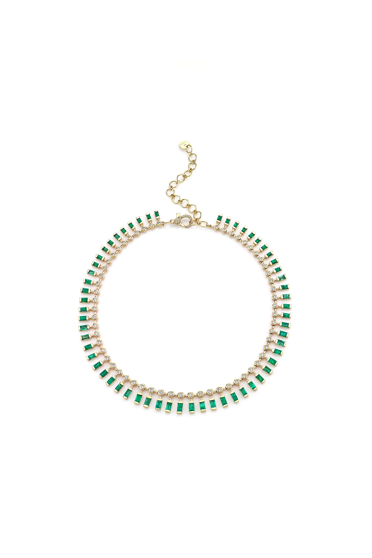 Shay | Dot Dash Emerald & Diamond Choker Necklace