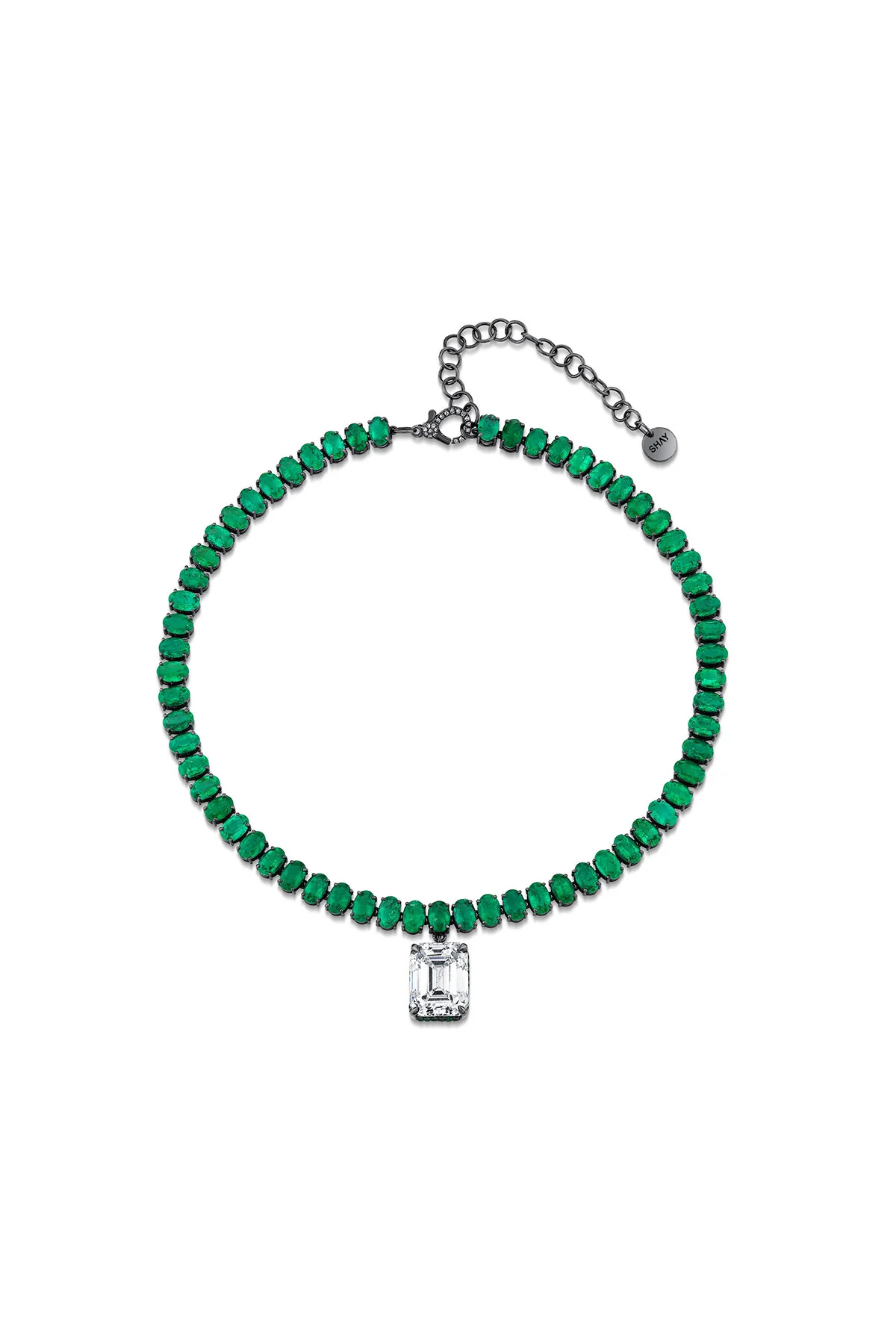 Shay | Emerald Drip Tennis Necklace