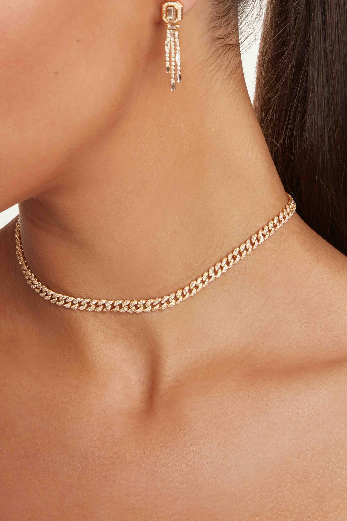 Shay | Pave Diamond Mini Link Choker Necklace - Image 2