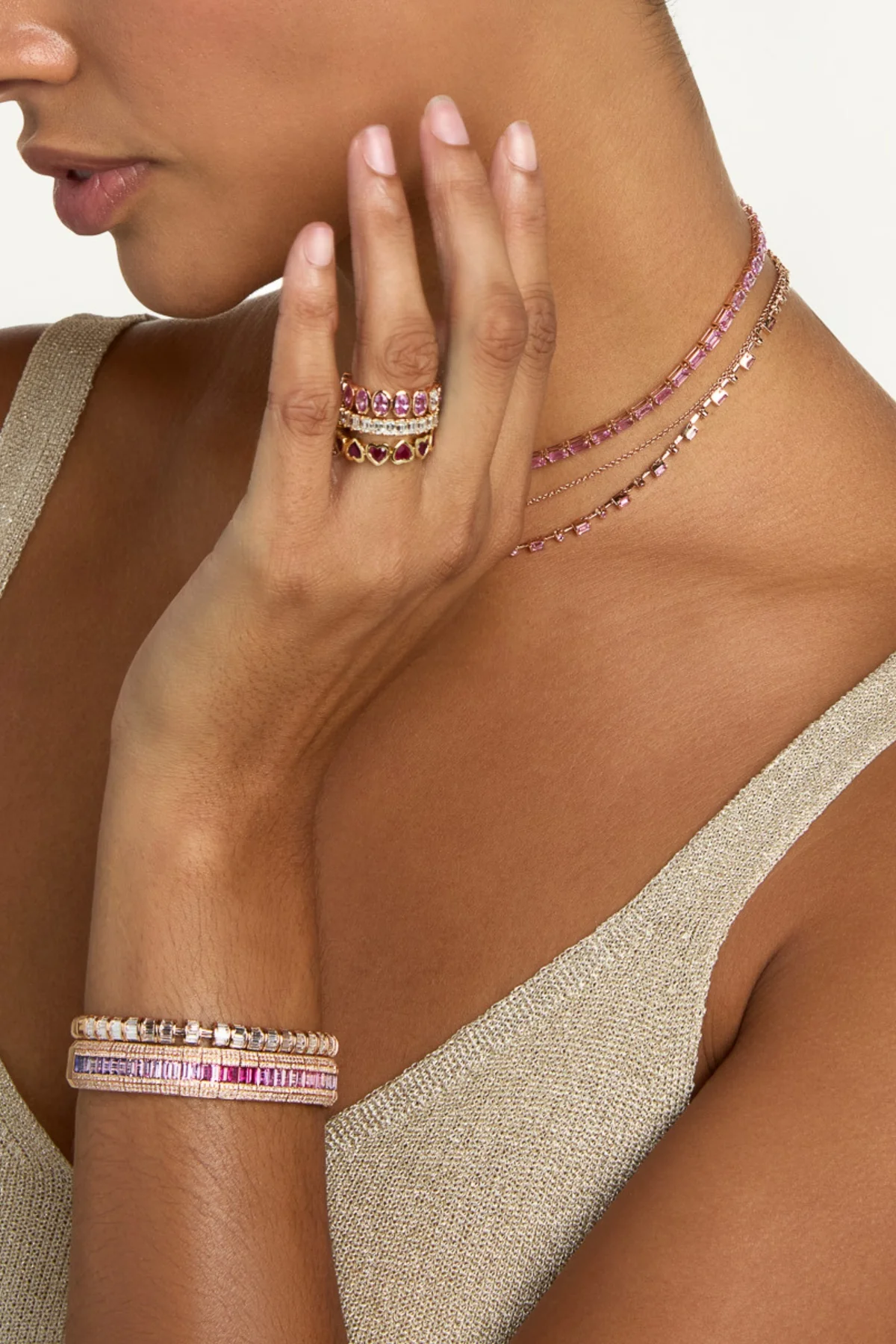 Shay | Pink Ombre Stretch Bracelet - Image 2