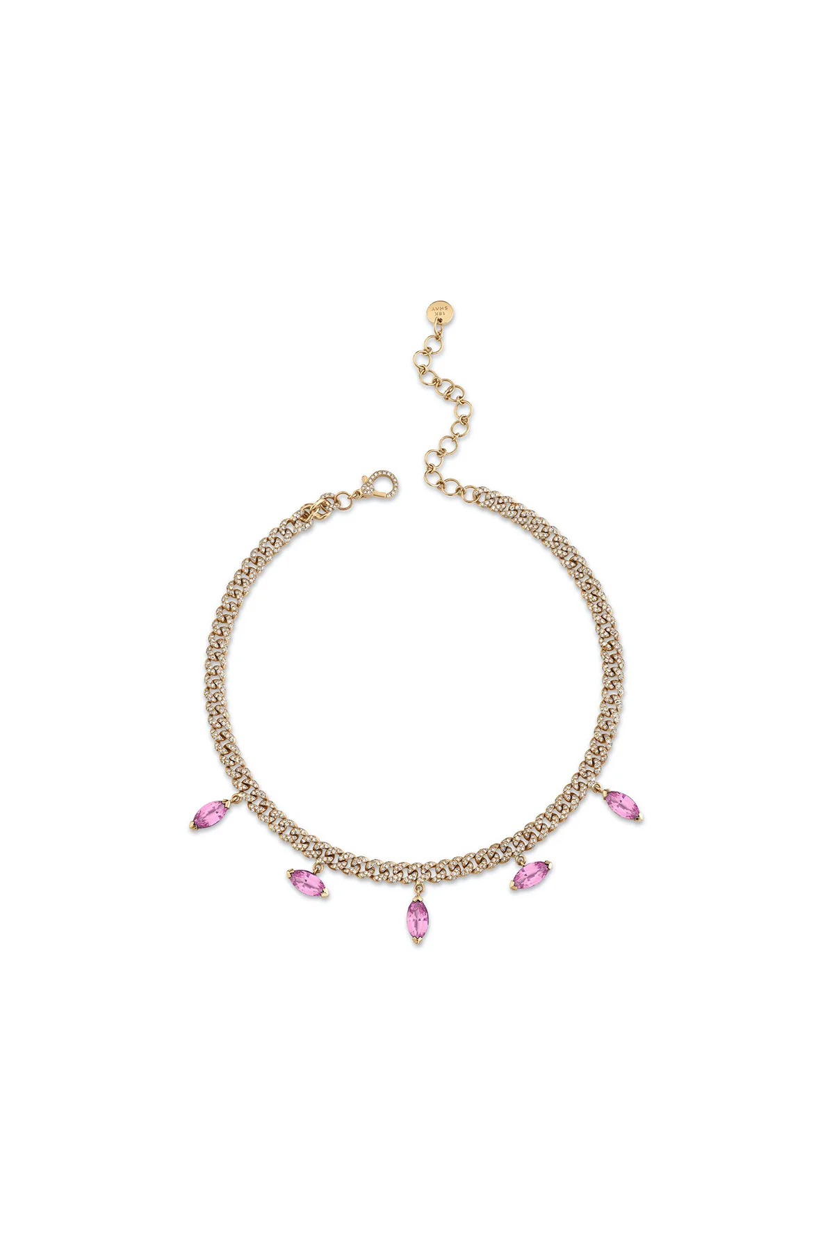 Shay | Pink Sapphire Marquise Drop Choker Necklace