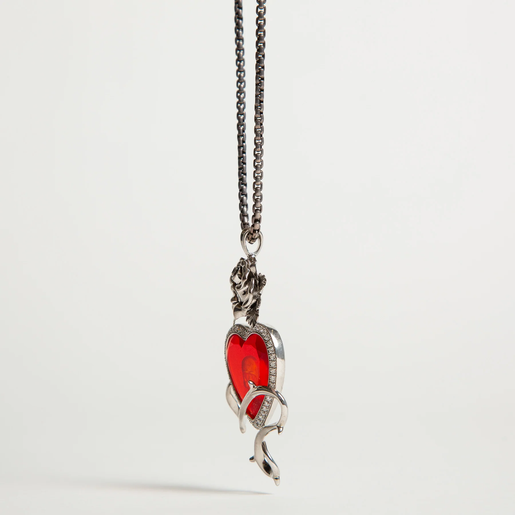 STEPHEN WEBSTER | GARNET DIAMOND HEART PENDANT - Image 2