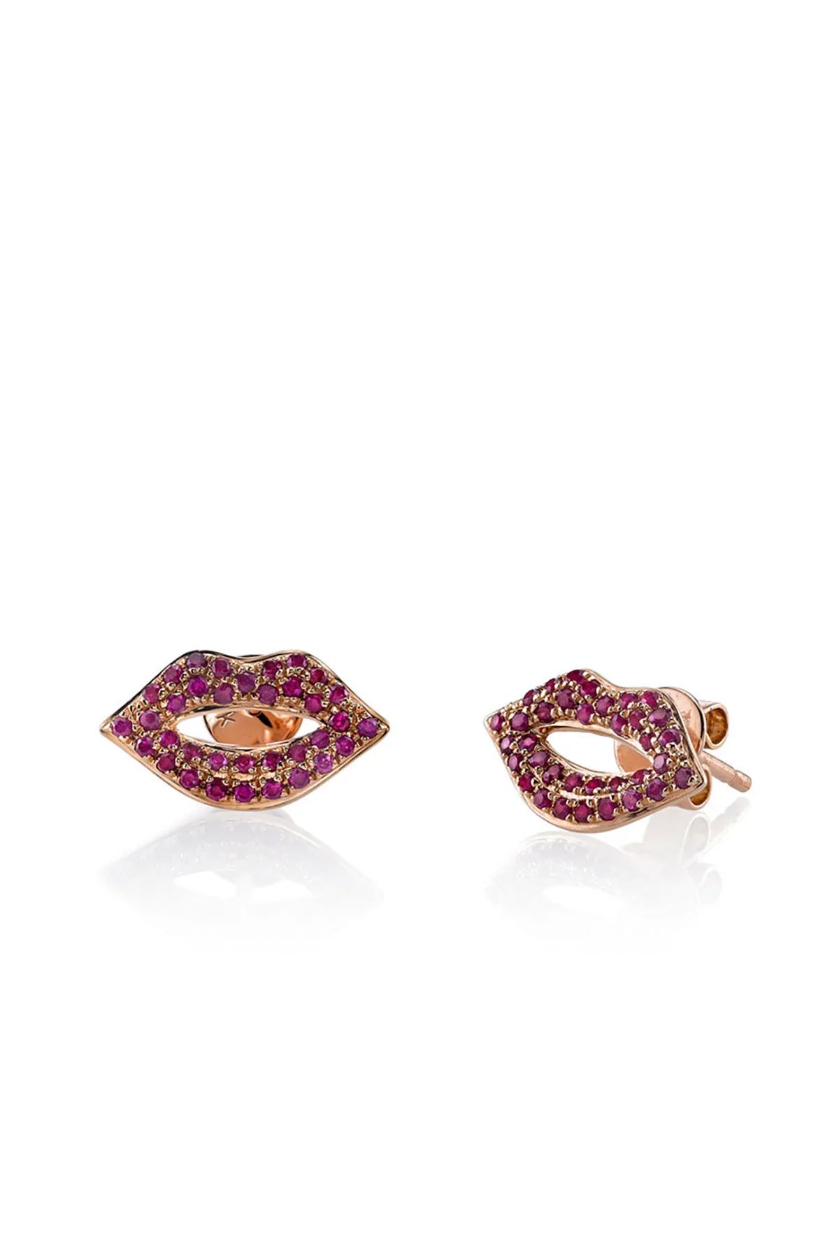Sydney Evan | Rose Gold Lip Stud Earrings - Image 3