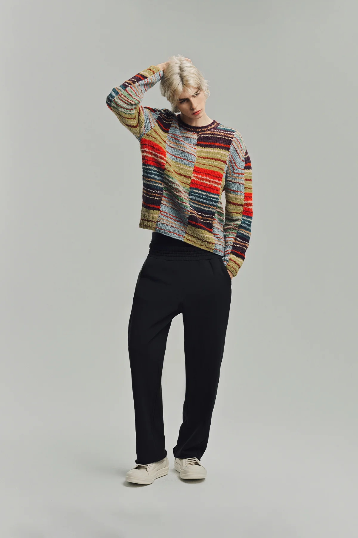THE ELDER STATESMAN | PATCHWORK SCRAP CREW SWEATER