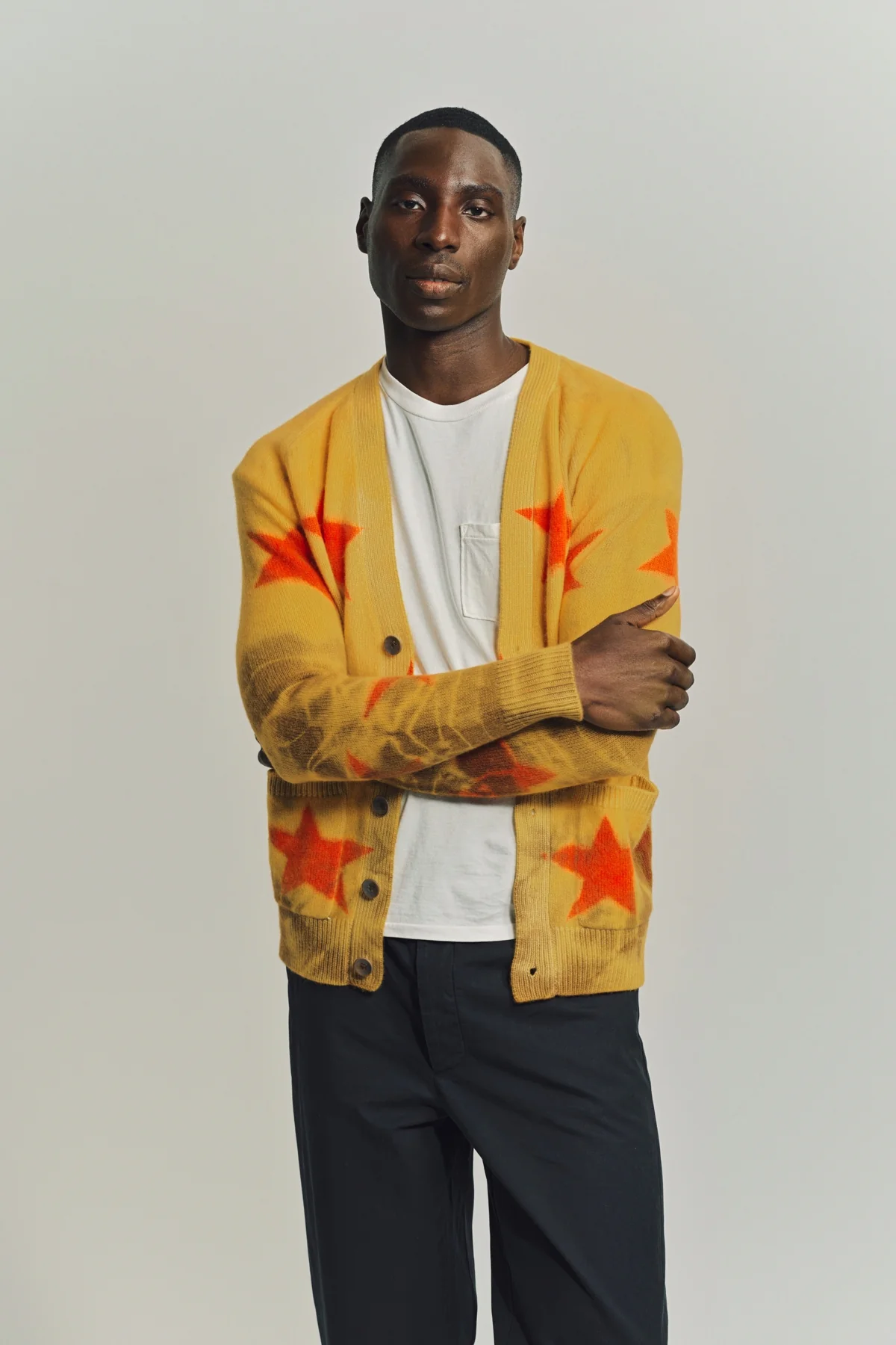 THE ELDER STATESMAN | STAR SPRAYED CARDIGAN