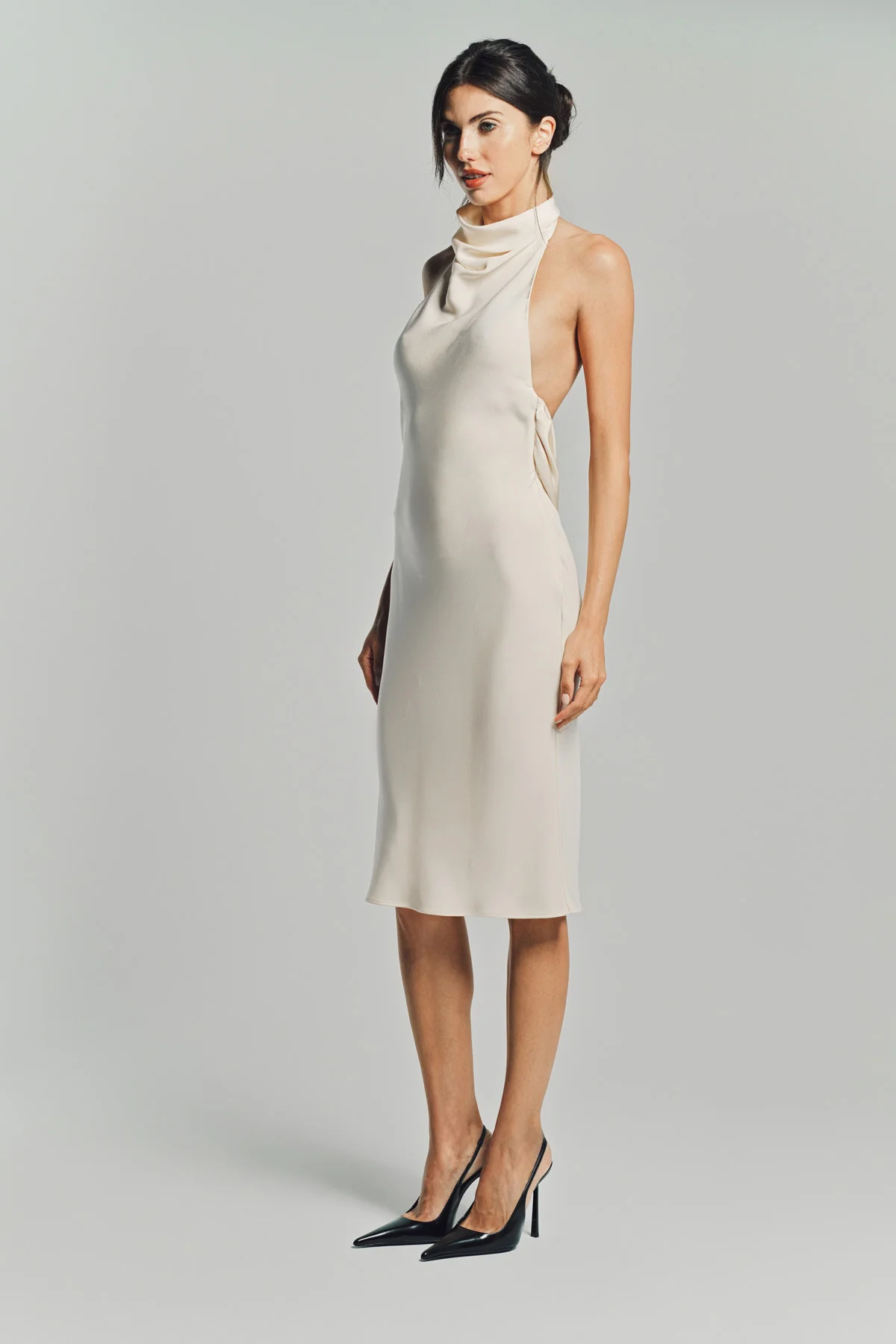 TOM FORD | HALTERNECK SILK COCKTAIL DRESS WITH OPEN BACK - Image 3