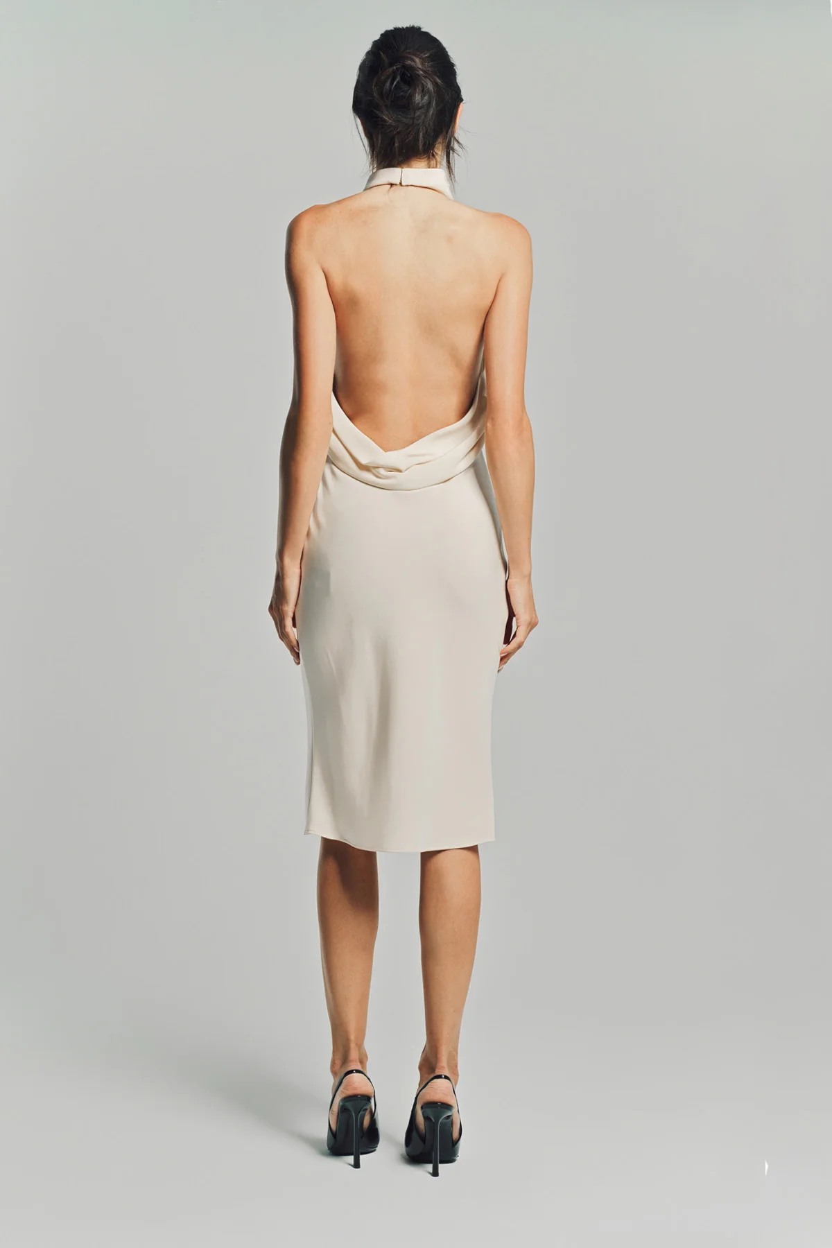 TOM FORD | HALTERNECK SILK COCKTAIL DRESS WITH OPEN BACK - Image 5