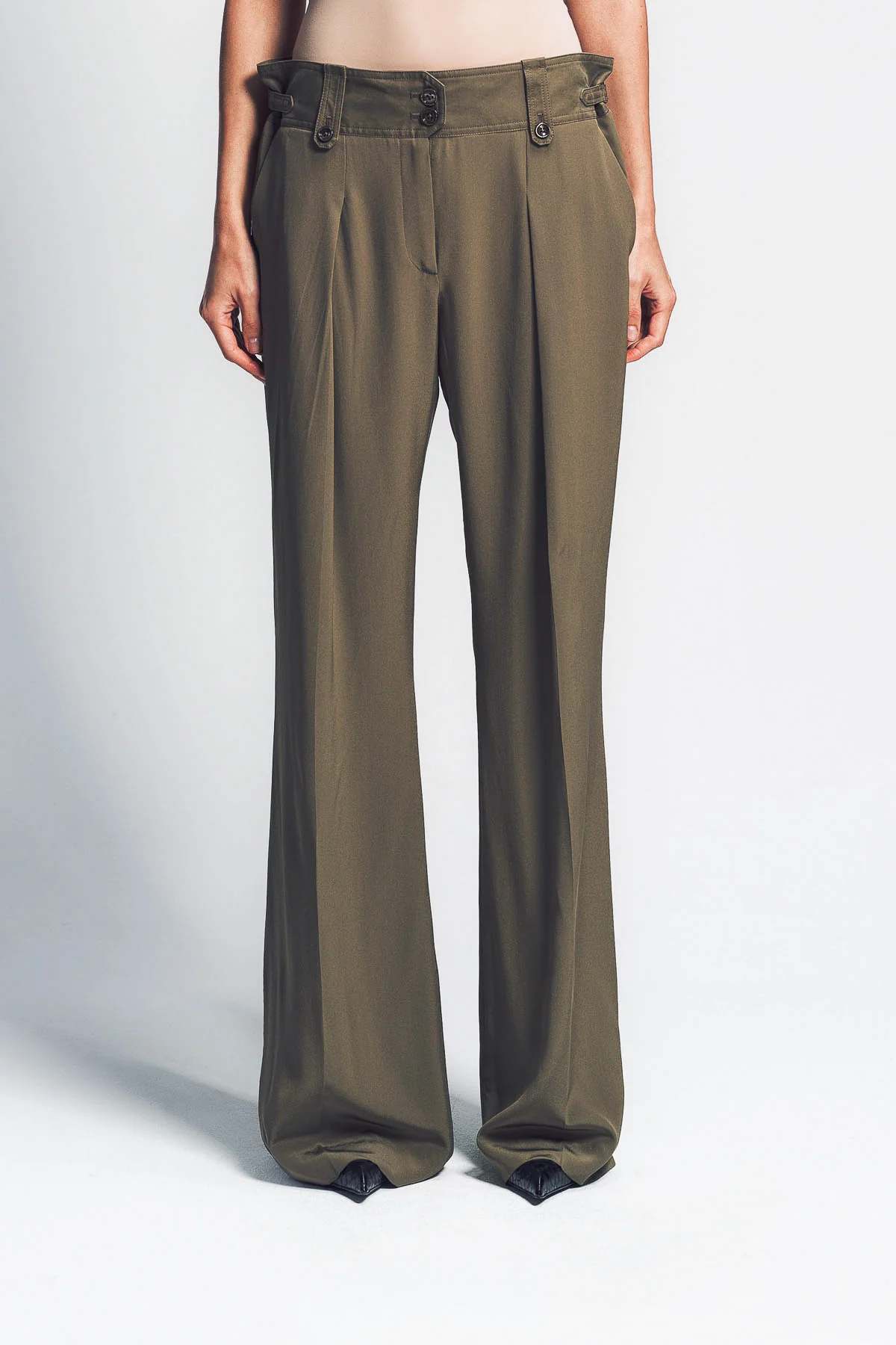 TOM FORD | PLEATED WIDE LEG SILK PANTS - Image 2