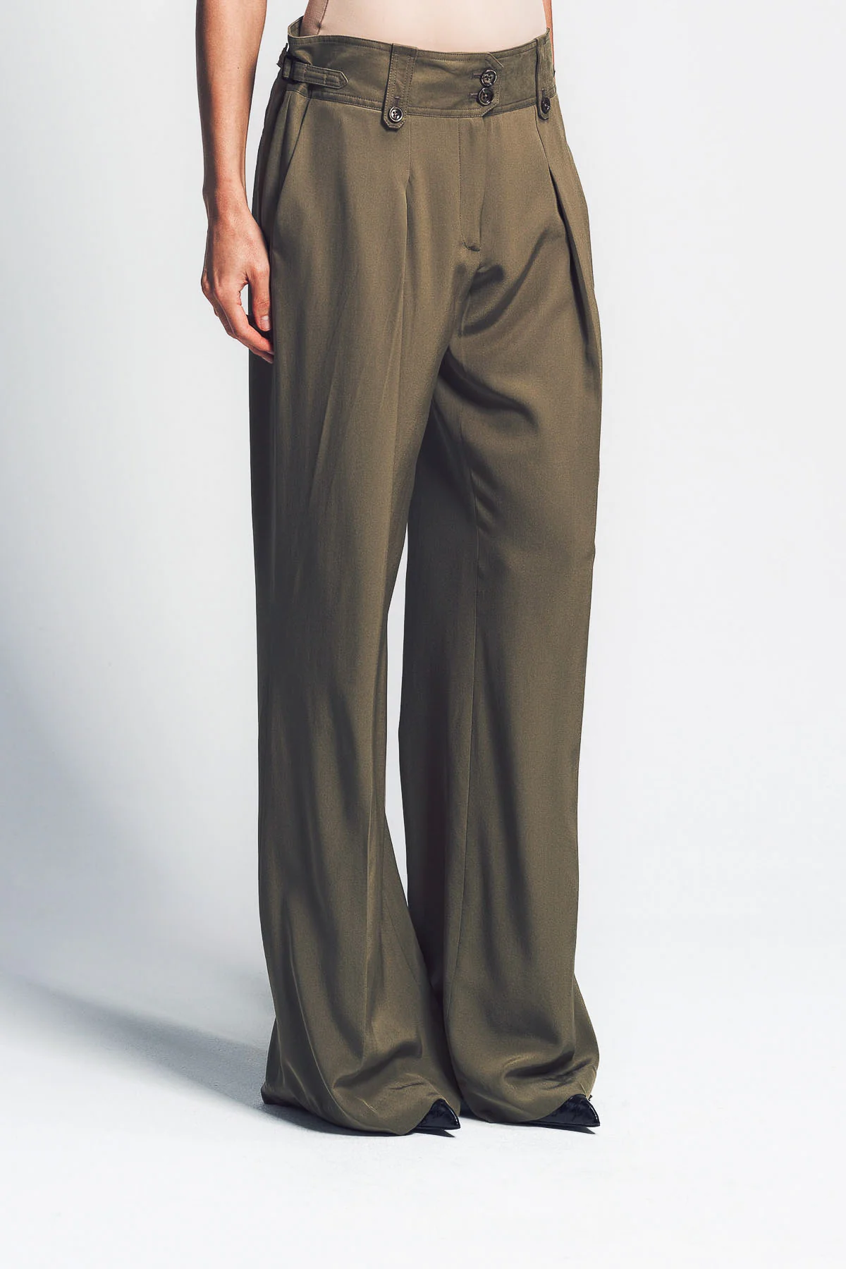 TOM FORD | PLEATED WIDE LEG SILK PANTS - Image 5