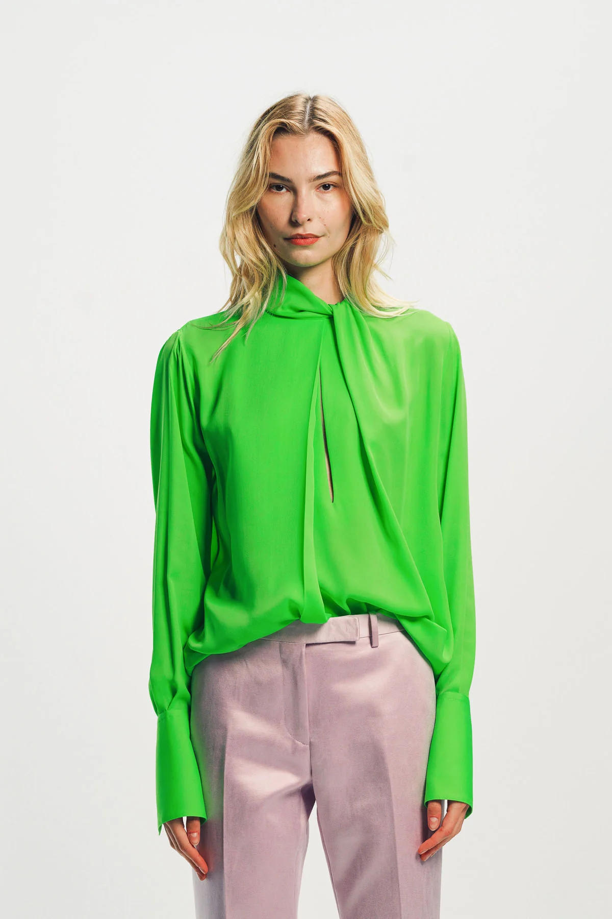 TOM FORD | WASHED SILK GEORGETTE LONG SLEEVE BLOUSE - Image 2