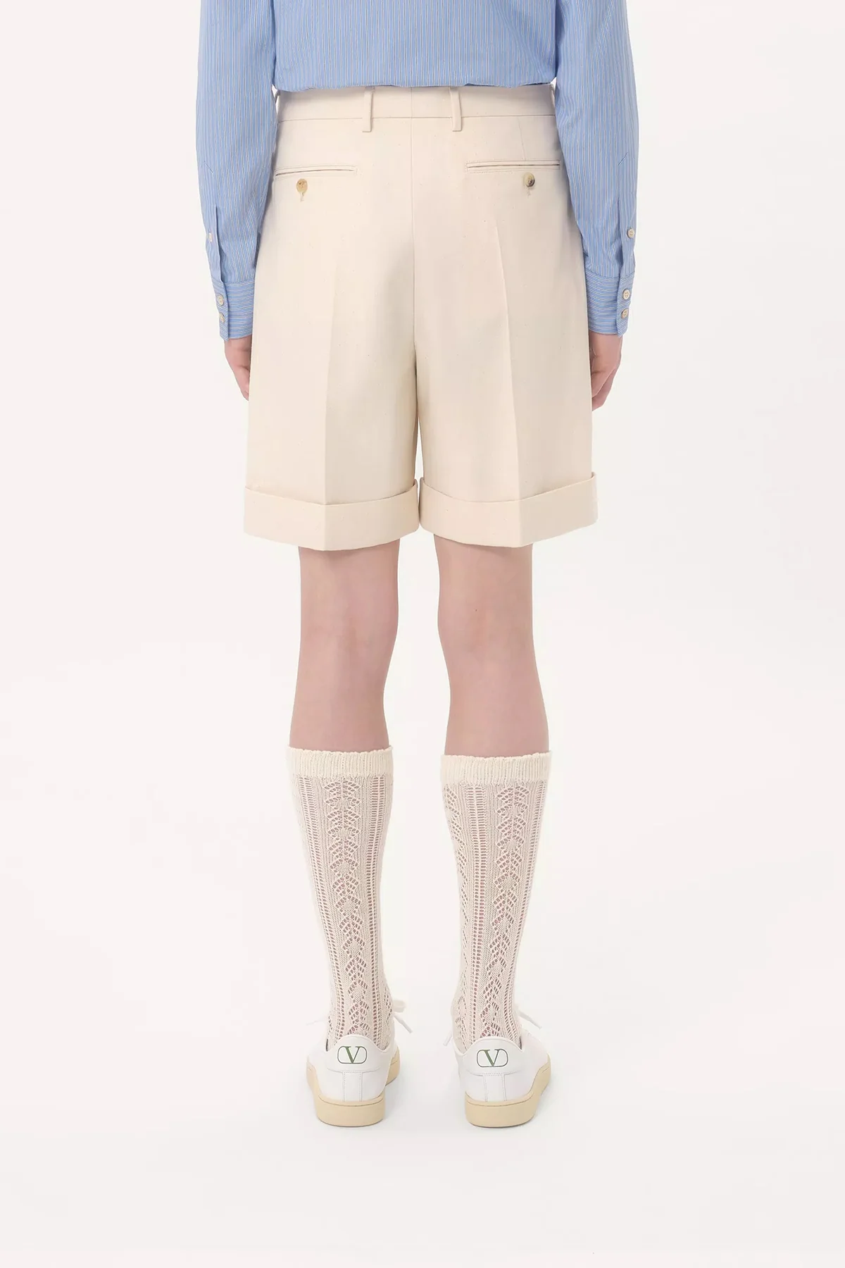 VALENTINO | COTTON CANVAS CUFFED BERMUDA SHORT - Image 4