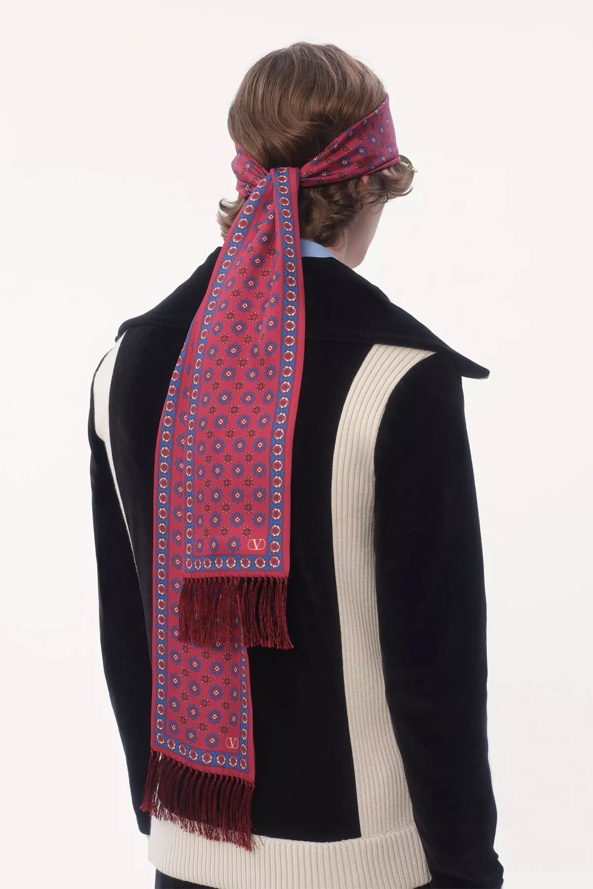 VALENTINO GARAVANI | CHAMBER SILK BANDEAU SCARF WITH FRINGE - Image 2
