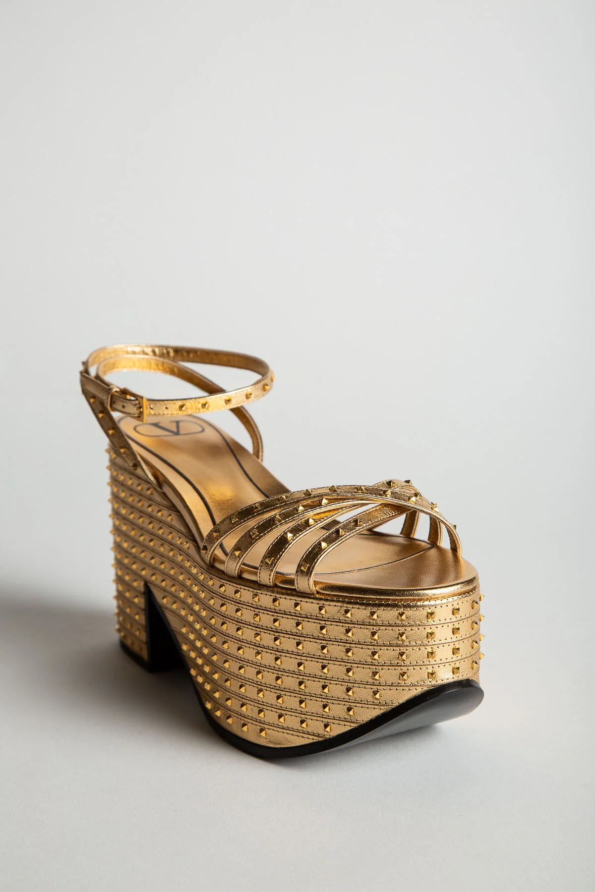 VALENTINO GARAVANI | MICRO STUD PLATFORM WEDGE SANDALS - Image 2