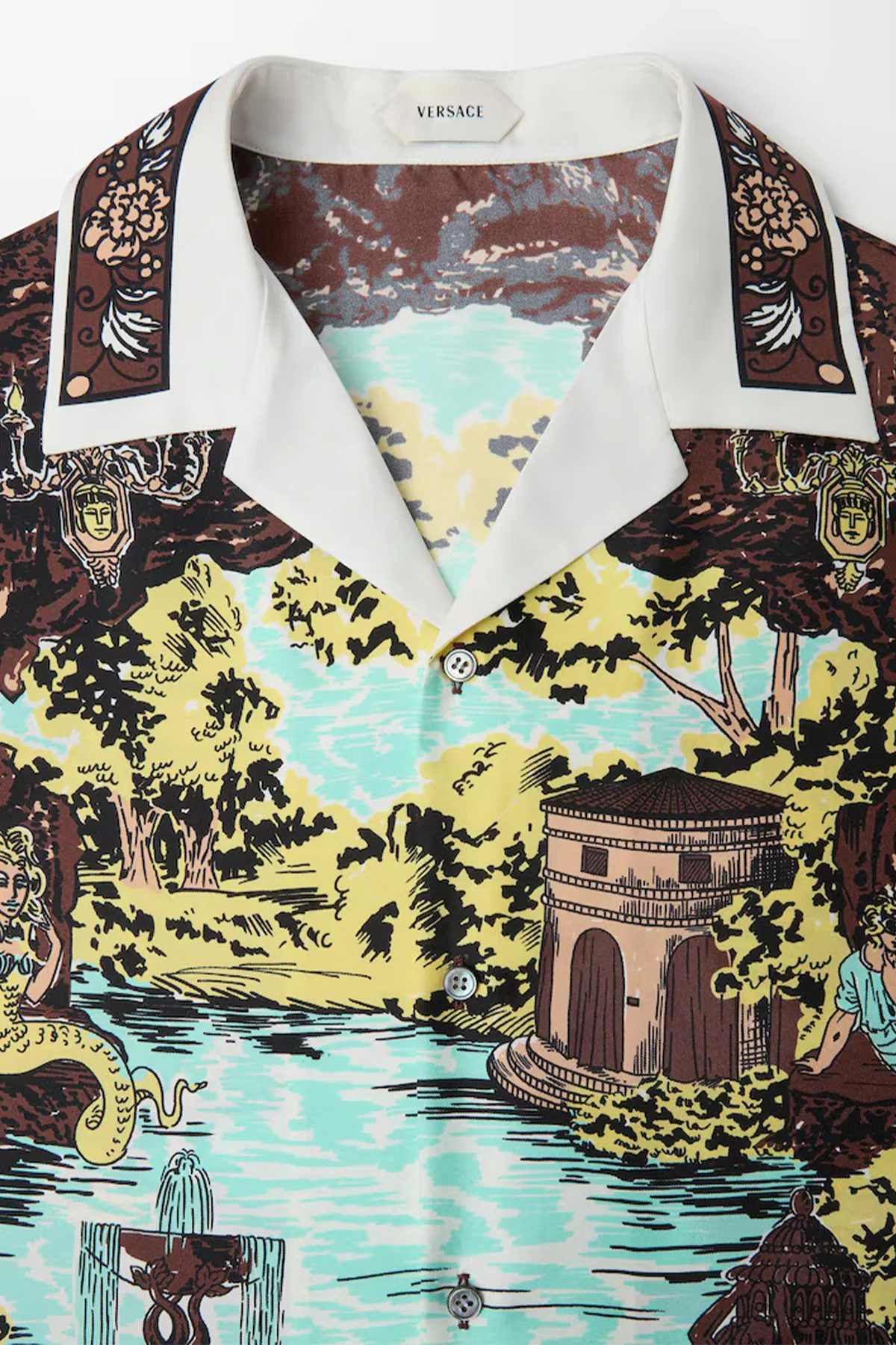VERSACE | Printed Silk Twill Slim Shirt - Image 2