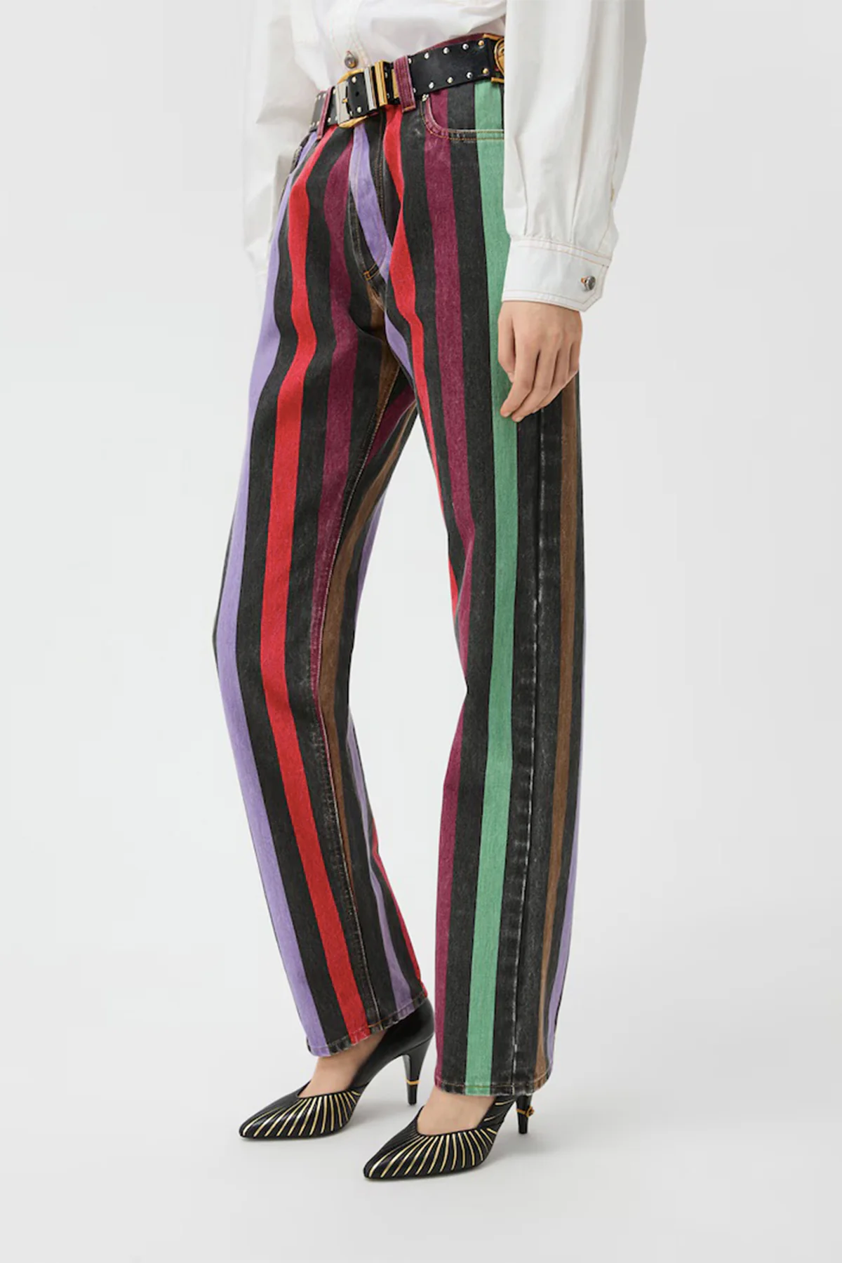 VERSACE | Striped Straight Jeans - Image 4