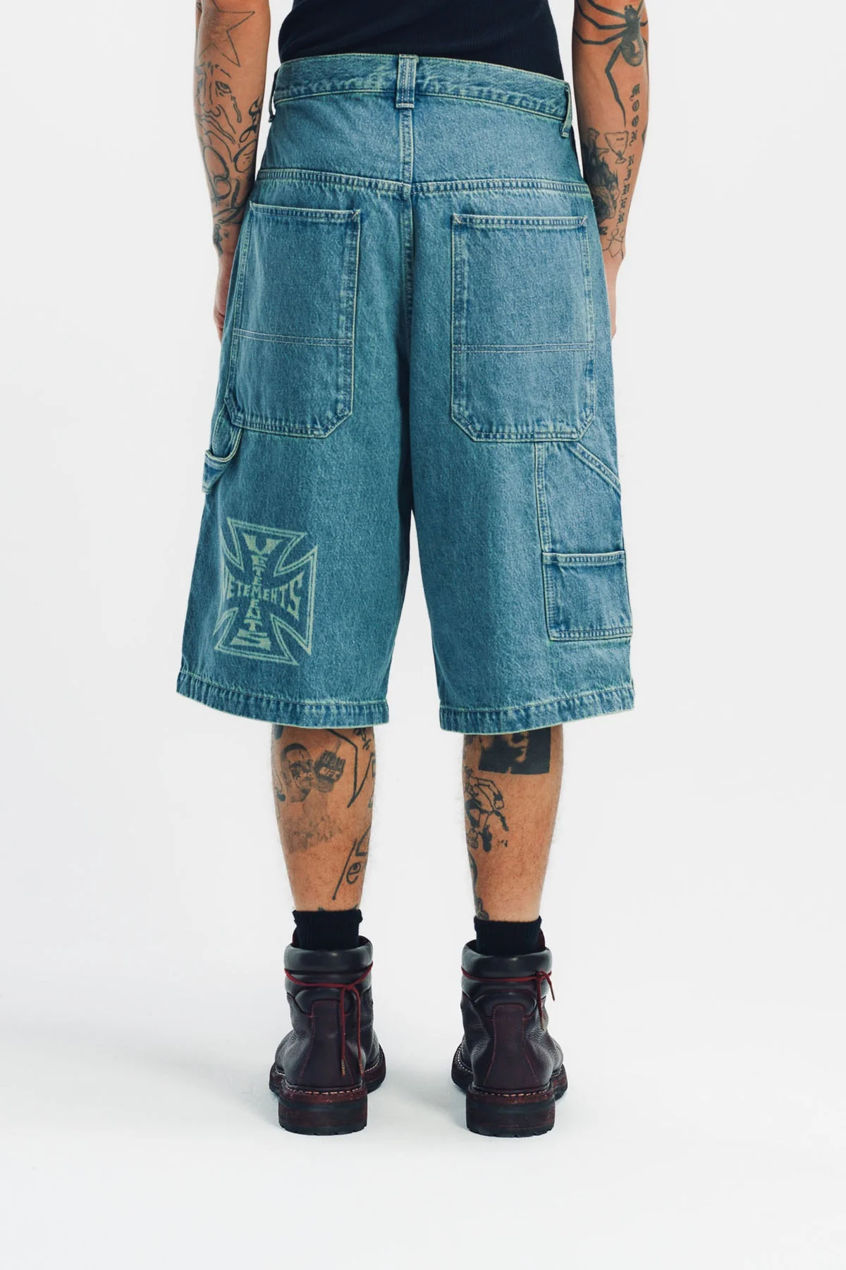 VETEMENTS | BIKER DENIM SHORTS - Image 4