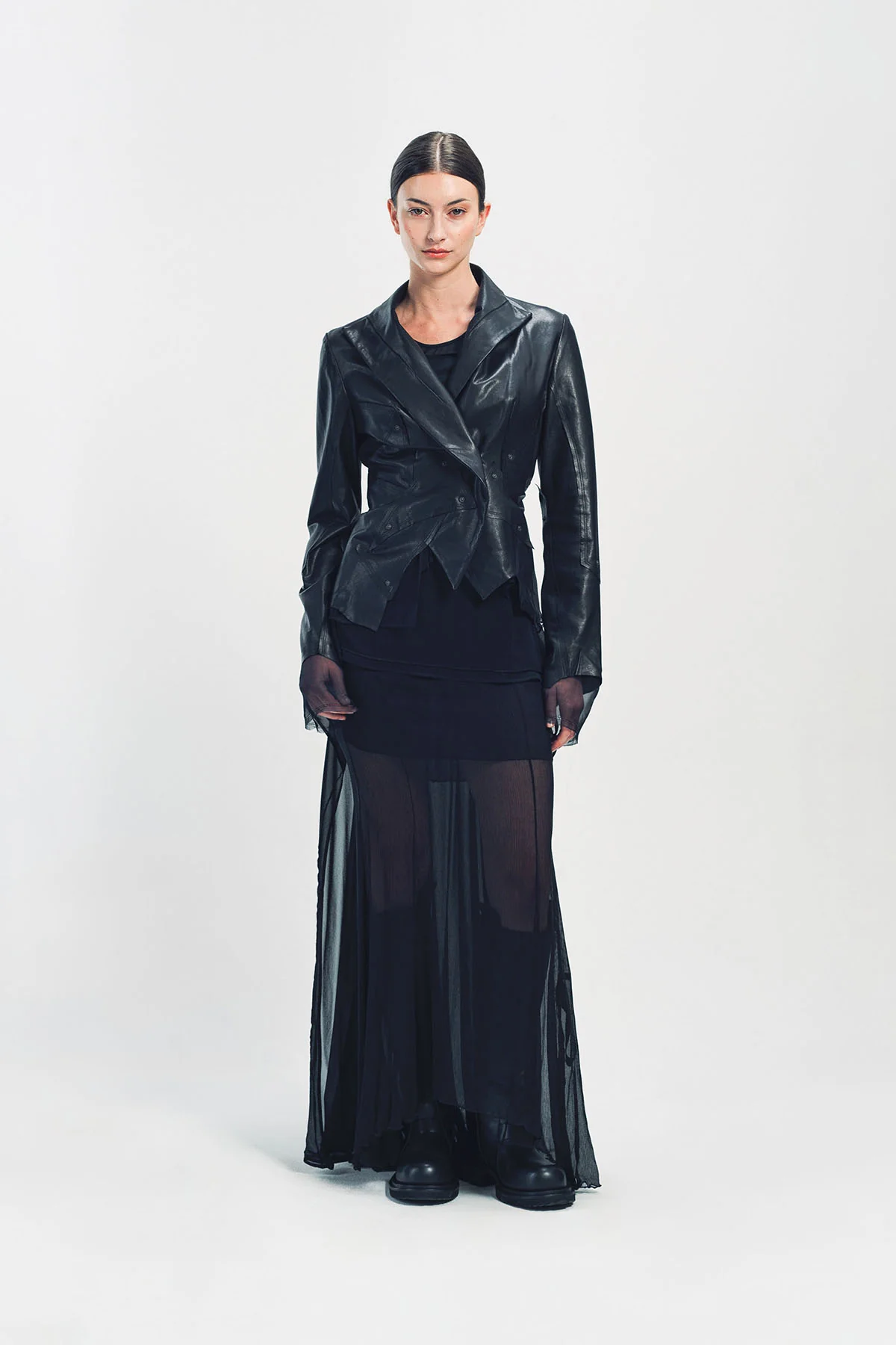 YEHUAFAN | ASYMMETRIC LEATHER JACKET