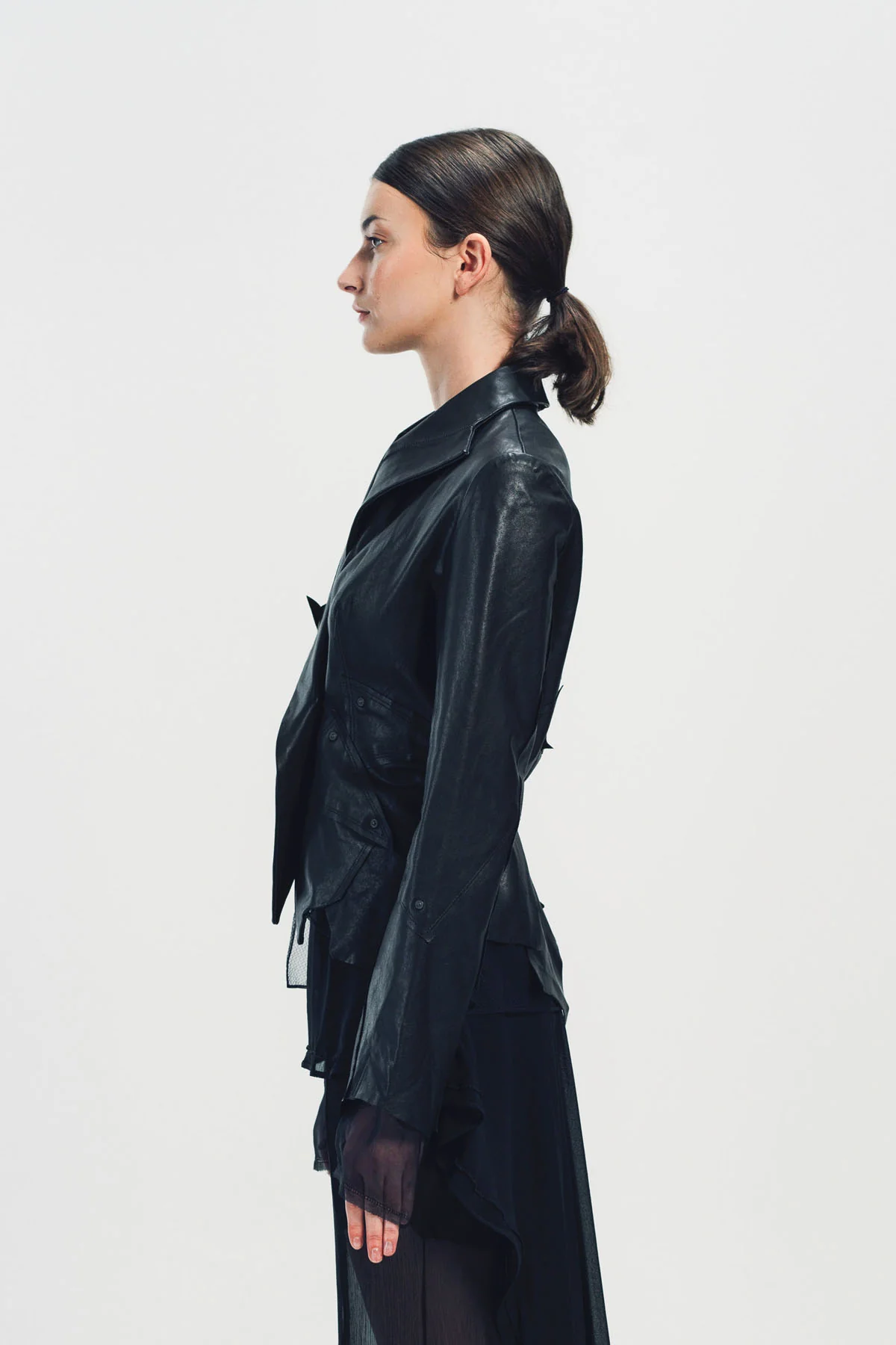YEHUAFAN | ASYMMETRIC LEATHER JACKET - Image 3