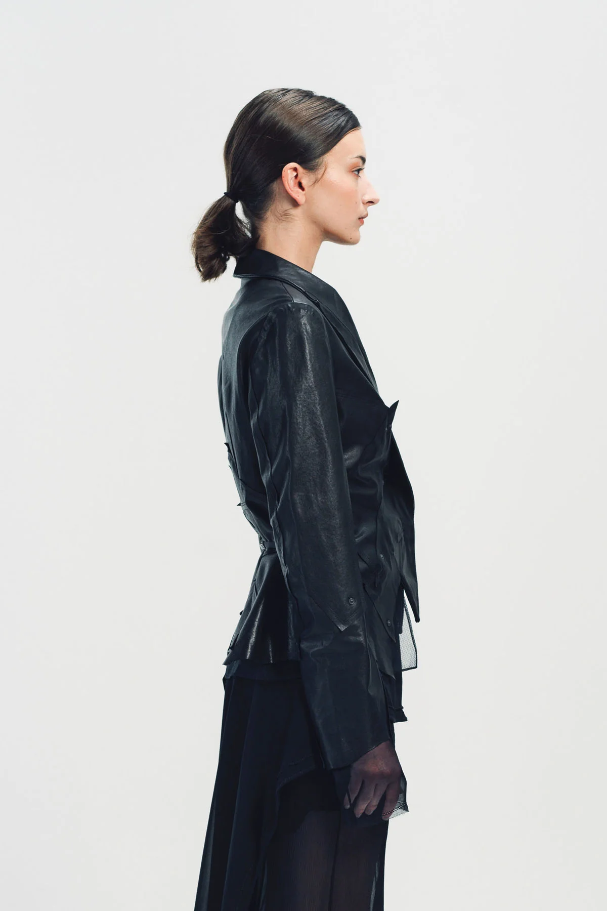 YEHUAFAN | ASYMMETRIC LEATHER JACKET - Image 5