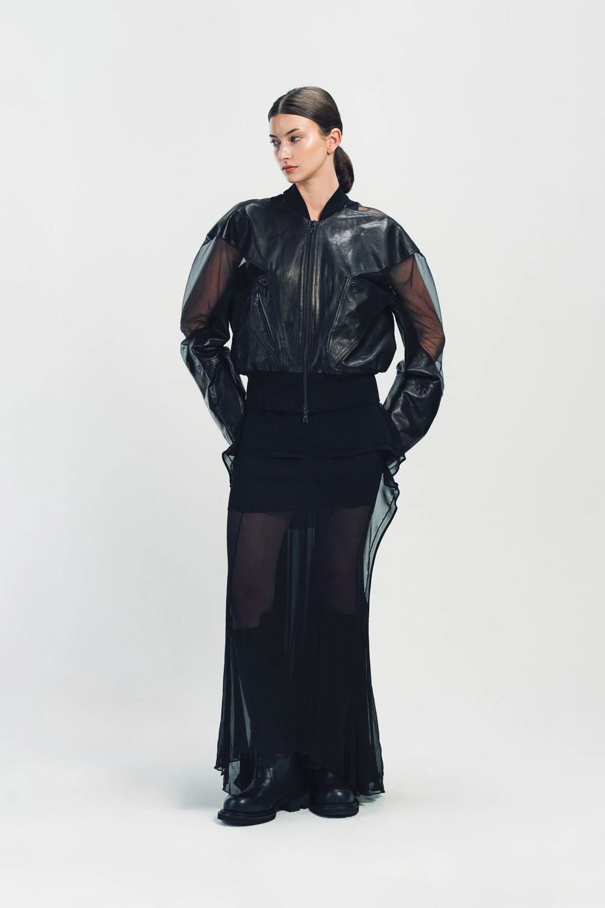 YEHUAFAN | TRANSPARENT BOMBER JACKET